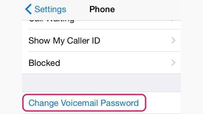 reset voicemail password on ios